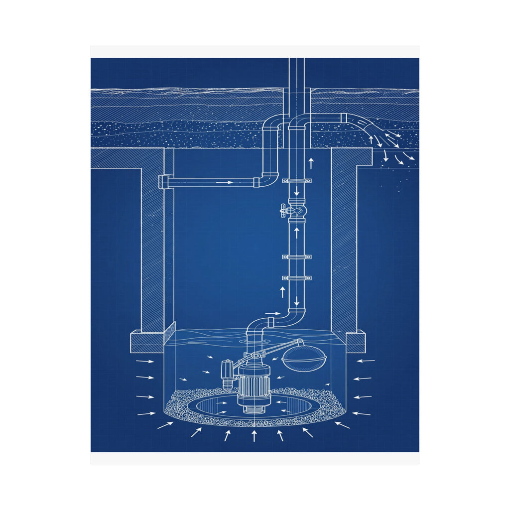 Sump Pump Blueprint Poster