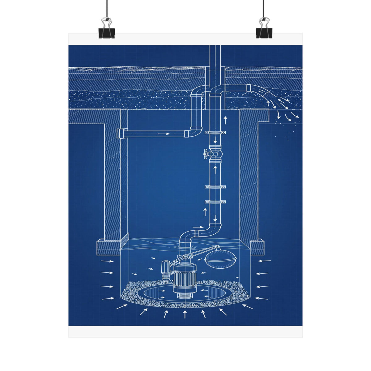 Sump Pump Blueprint Poster