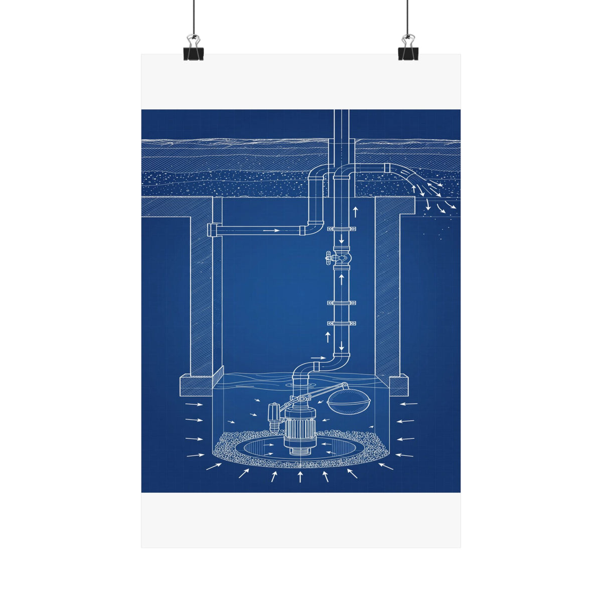 Sump Pump Blueprint Poster