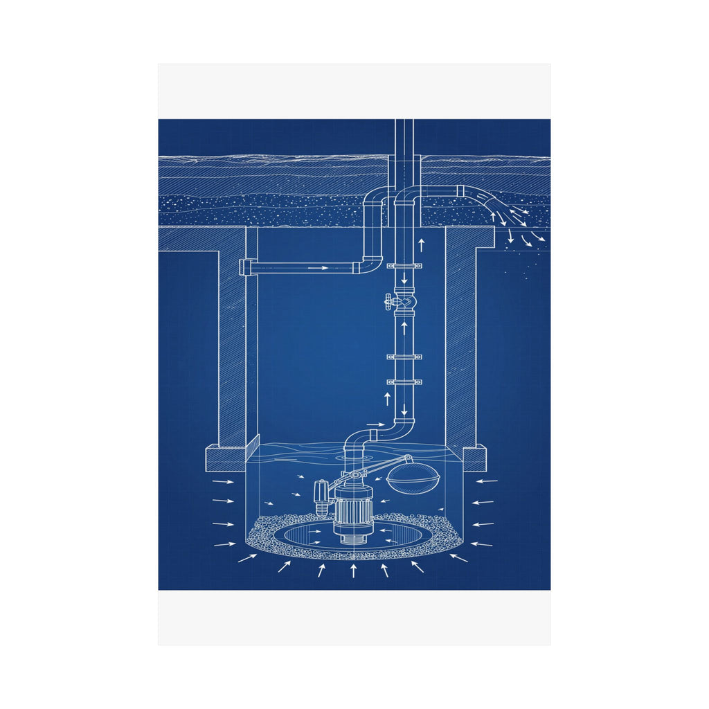 Sump Pump Blueprint Poster