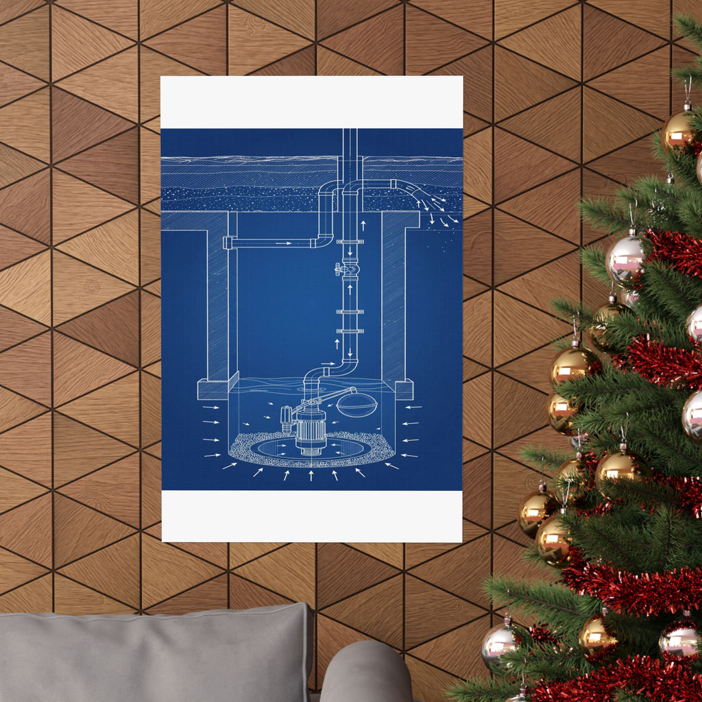Sump Pump Blueprint Poster