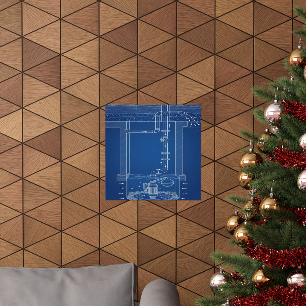 Sump Pump Blueprint Poster
