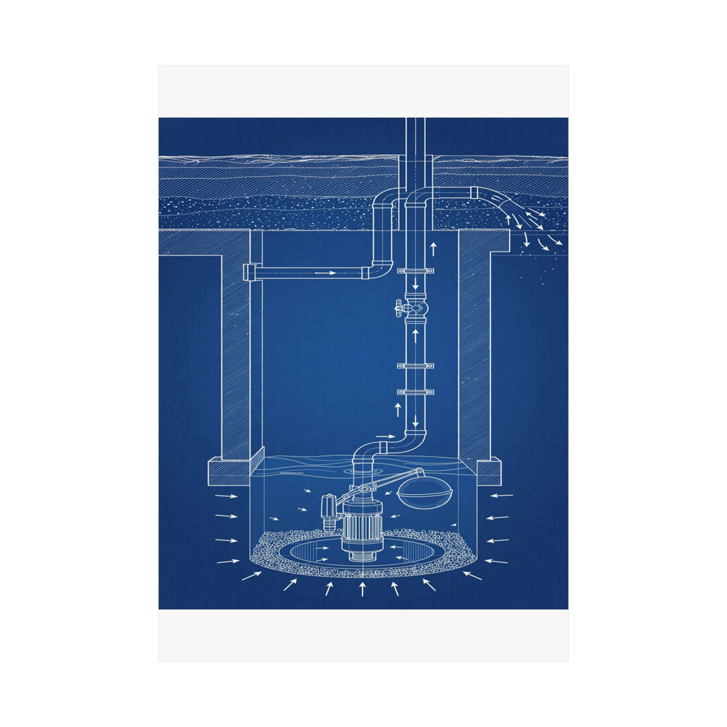 Sump Pump Blueprint Poster