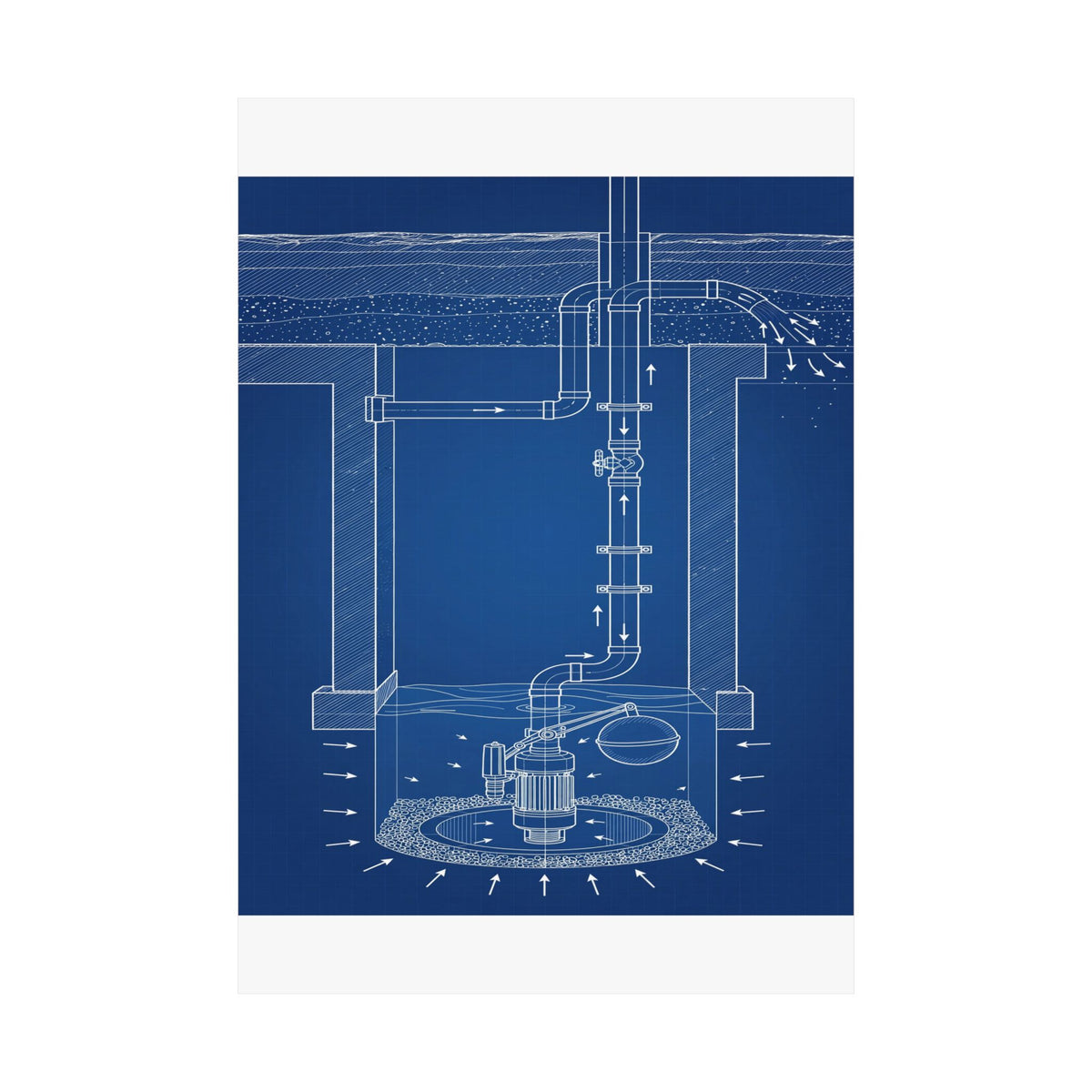 Sump Pump Blueprint Poster