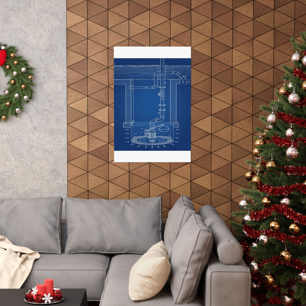 Sump Pump Blueprint Poster