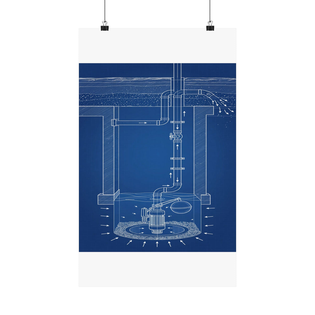 Sump Pump Blueprint Poster