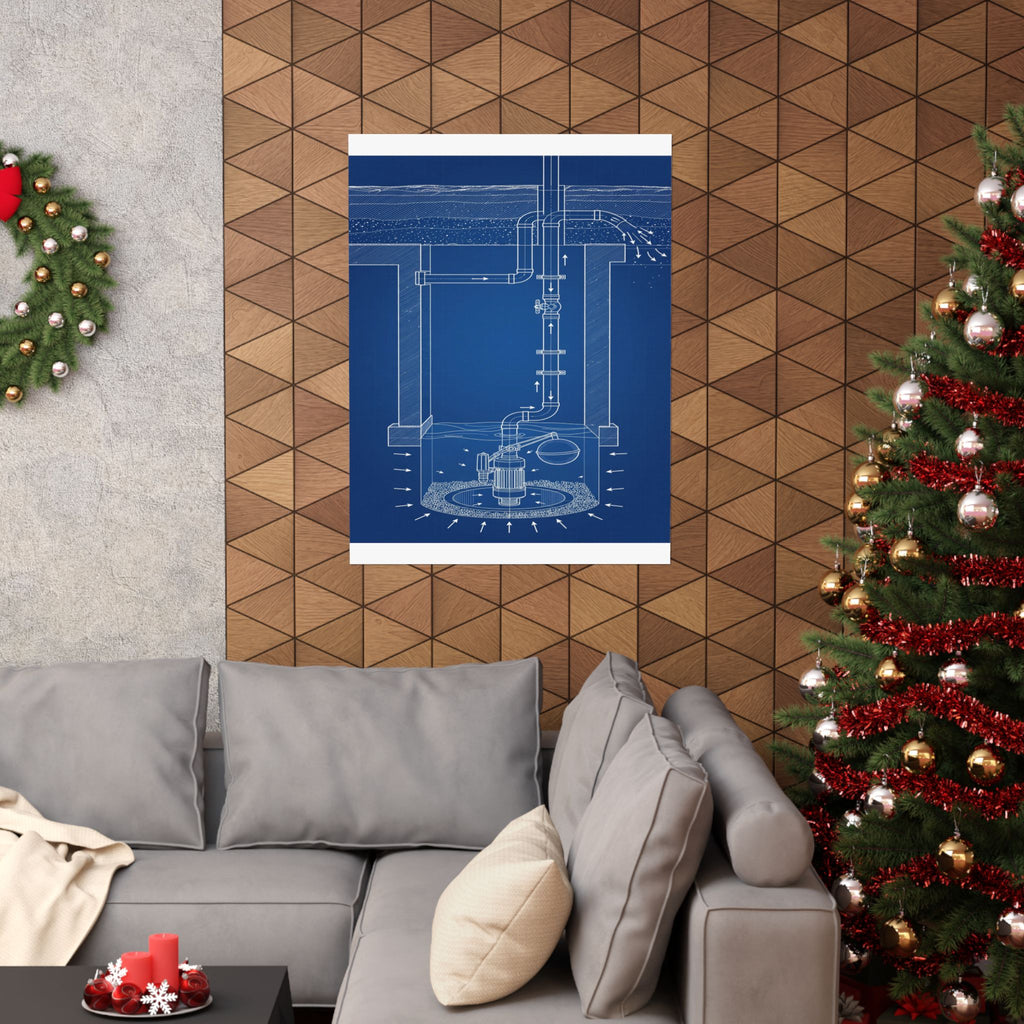 Sump Pump Blueprint Poster