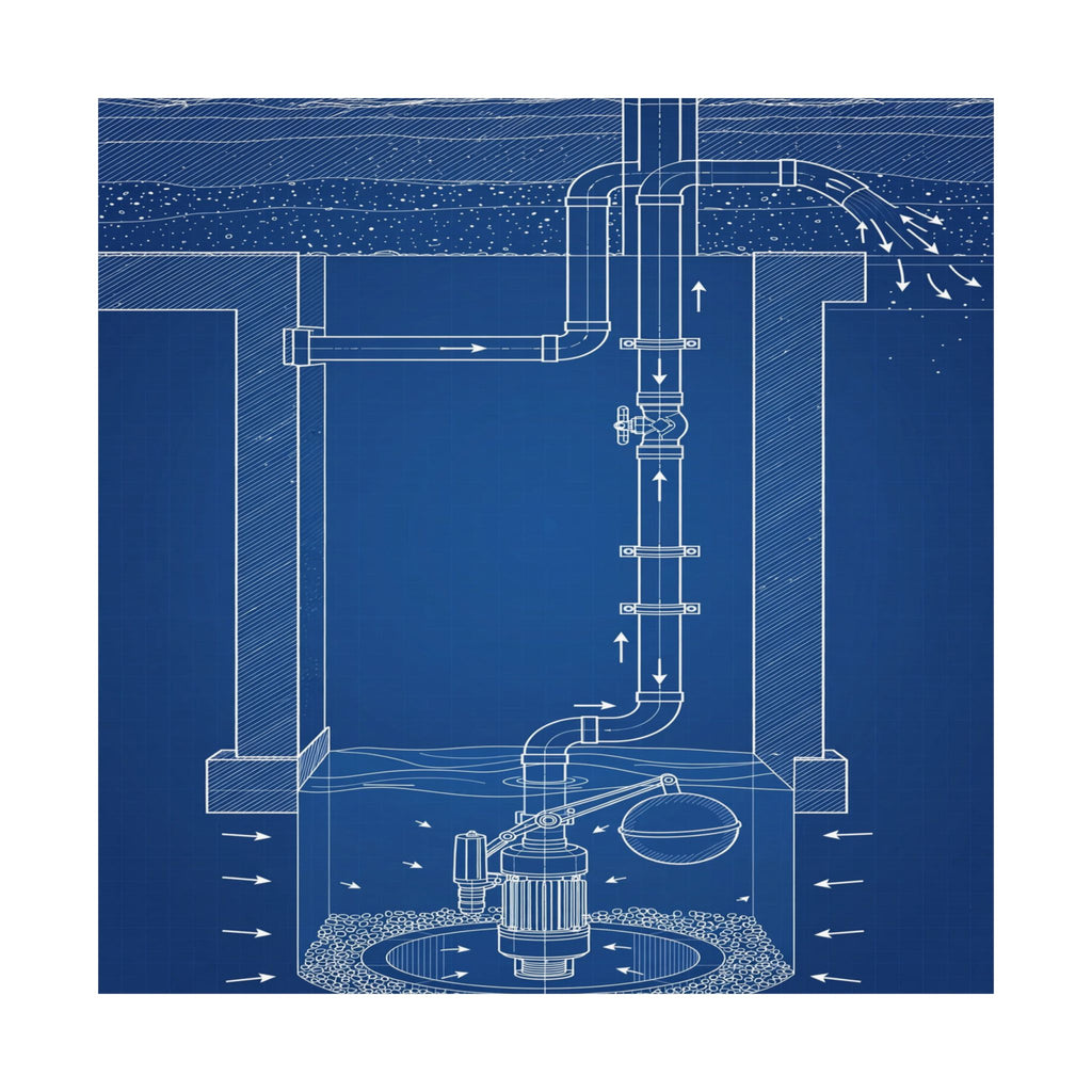 Sump Pump Blueprint Poster