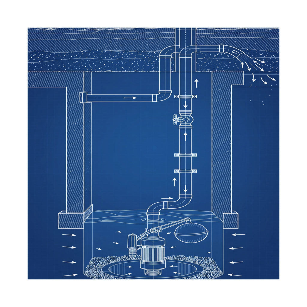 Sump Pump Blueprint Poster