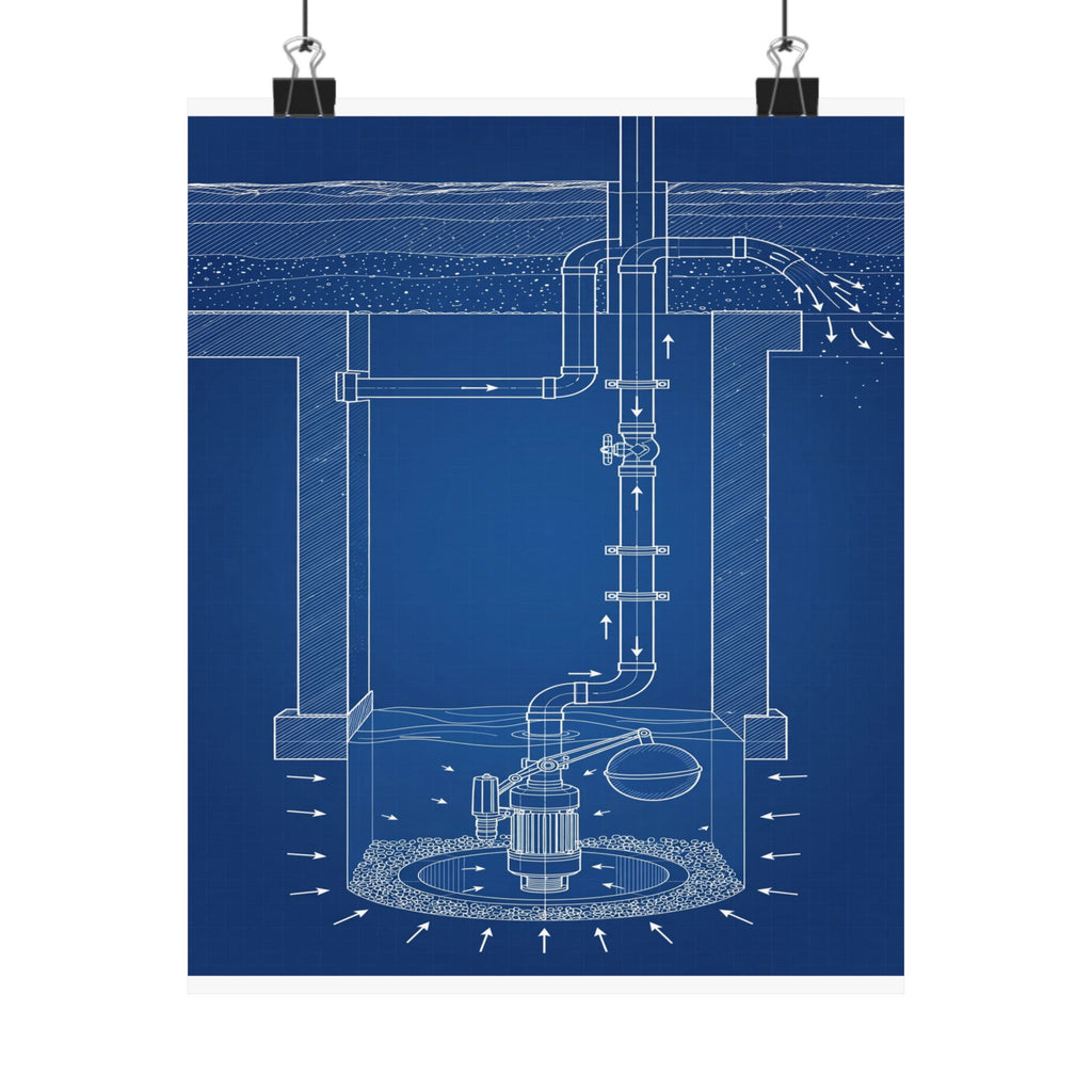 Sump Pump Blueprint Poster