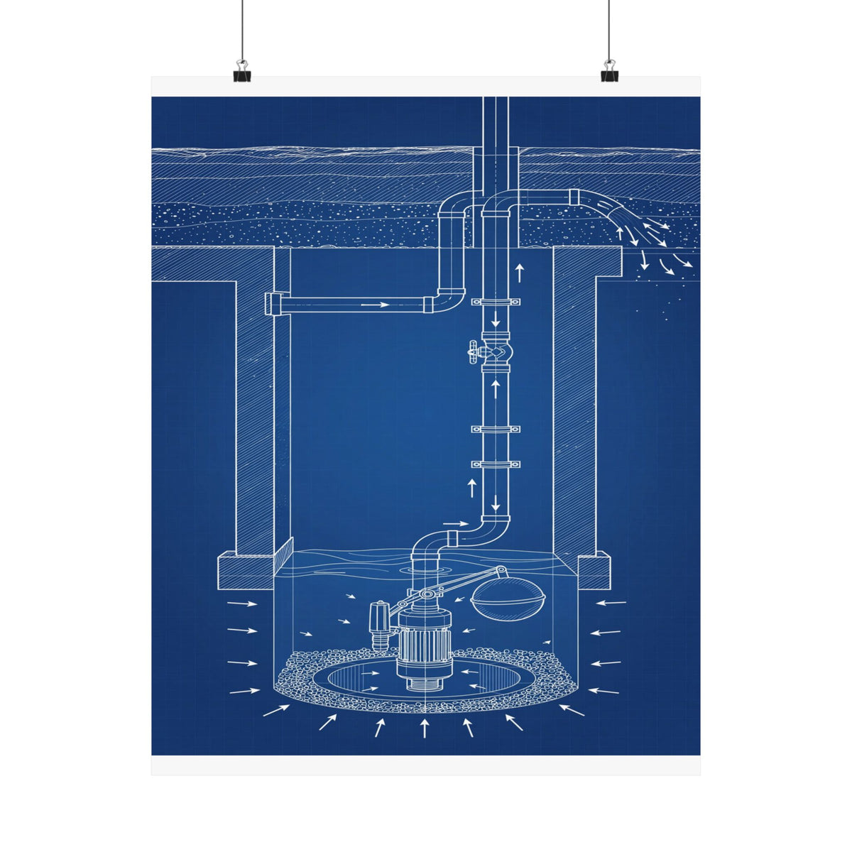 Sump Pump Blueprint Poster
