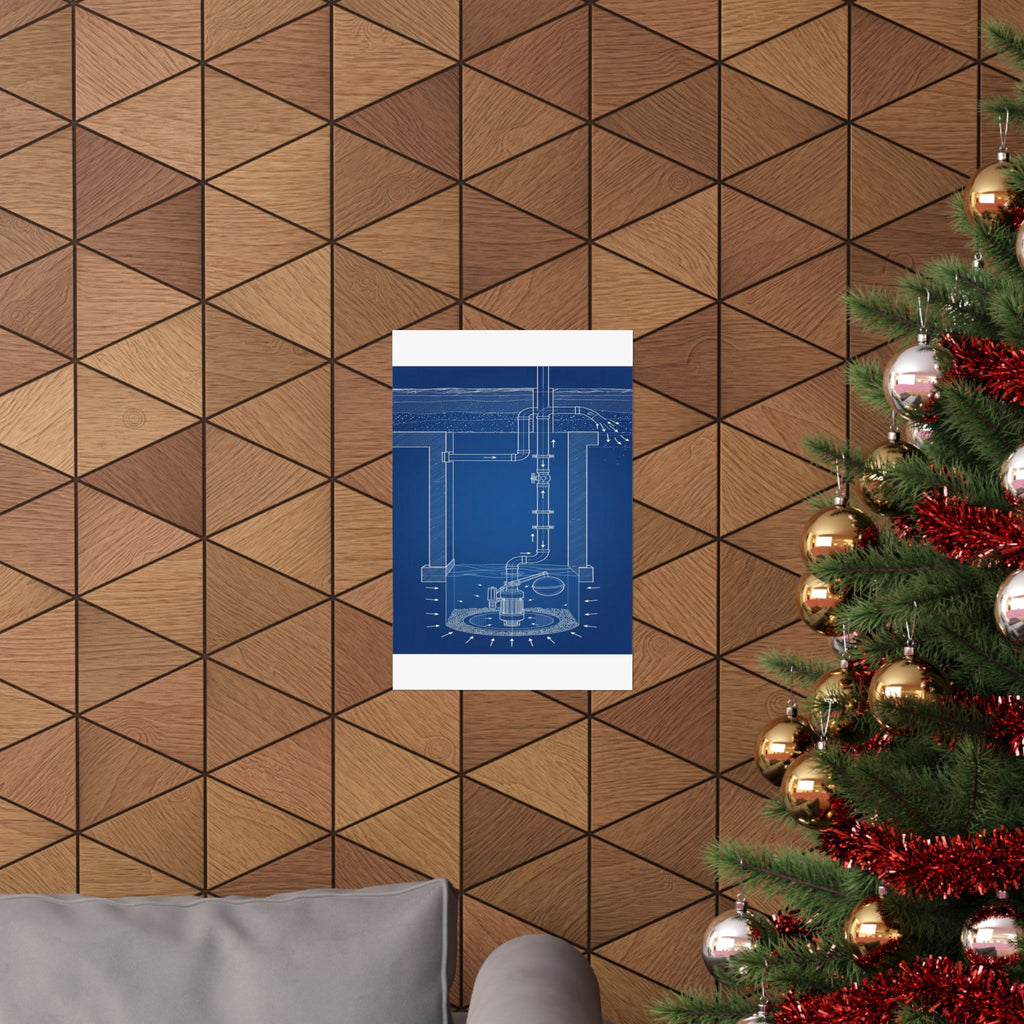 Sump Pump Blueprint Poster
