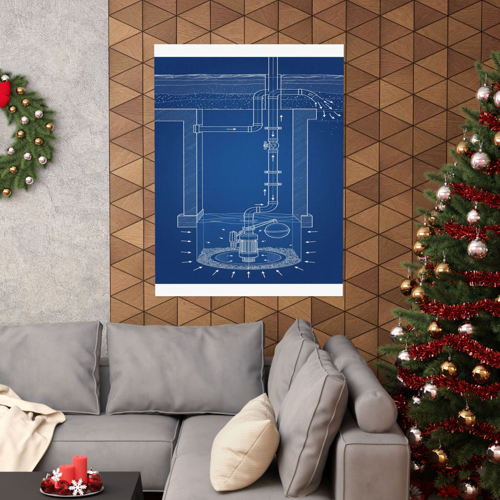 Sump Pump Blueprint Poster