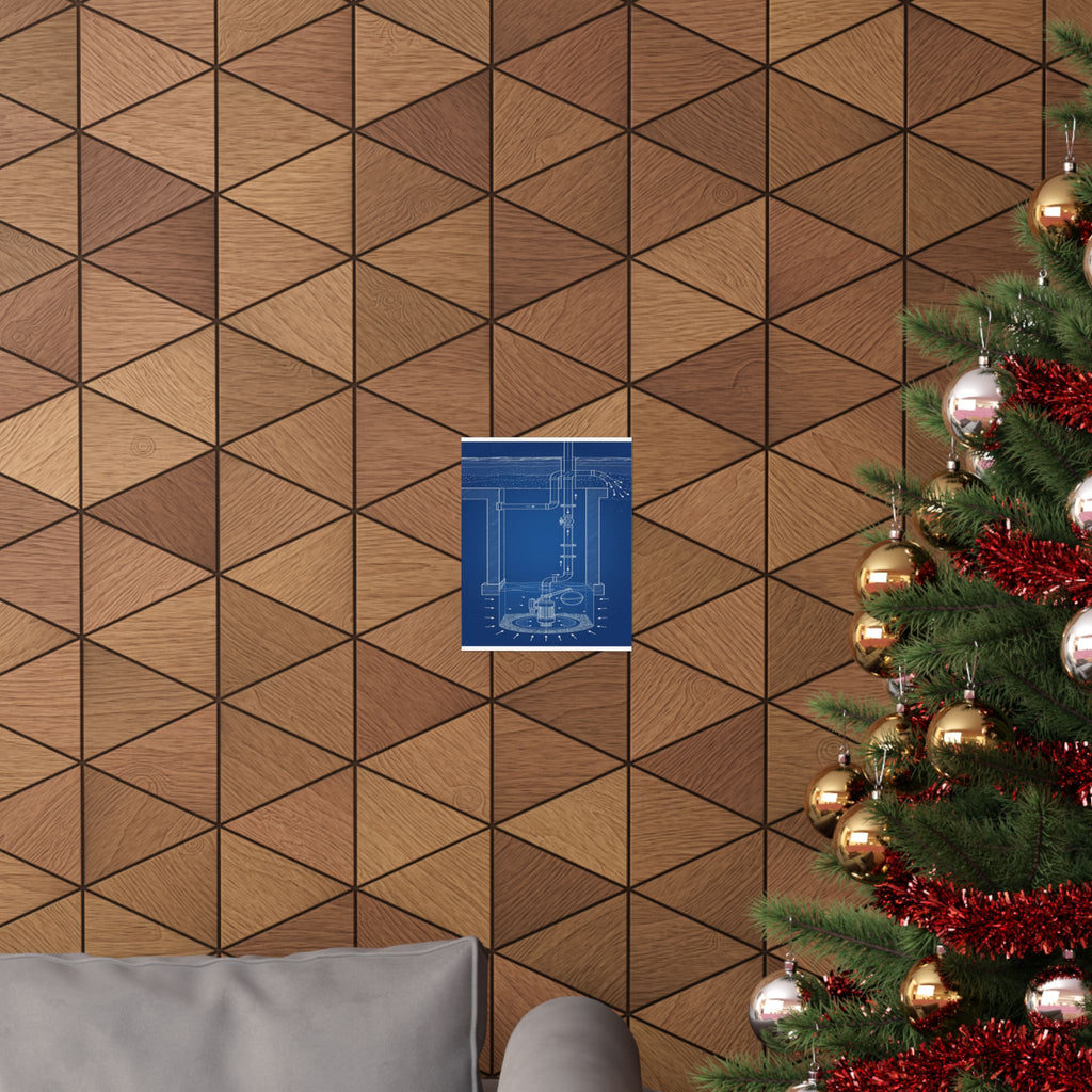 Sump Pump Blueprint Poster