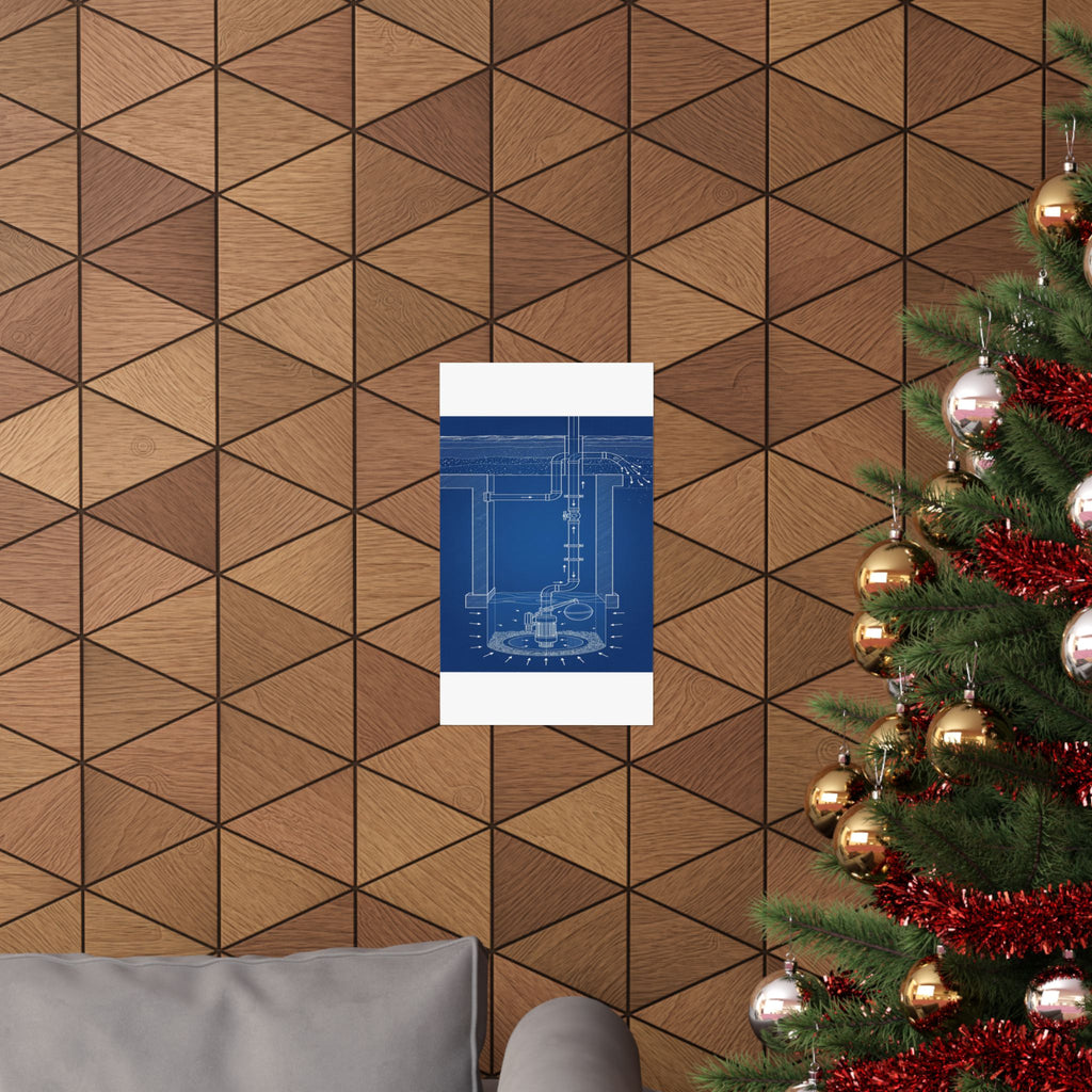 Sump Pump Blueprint Poster