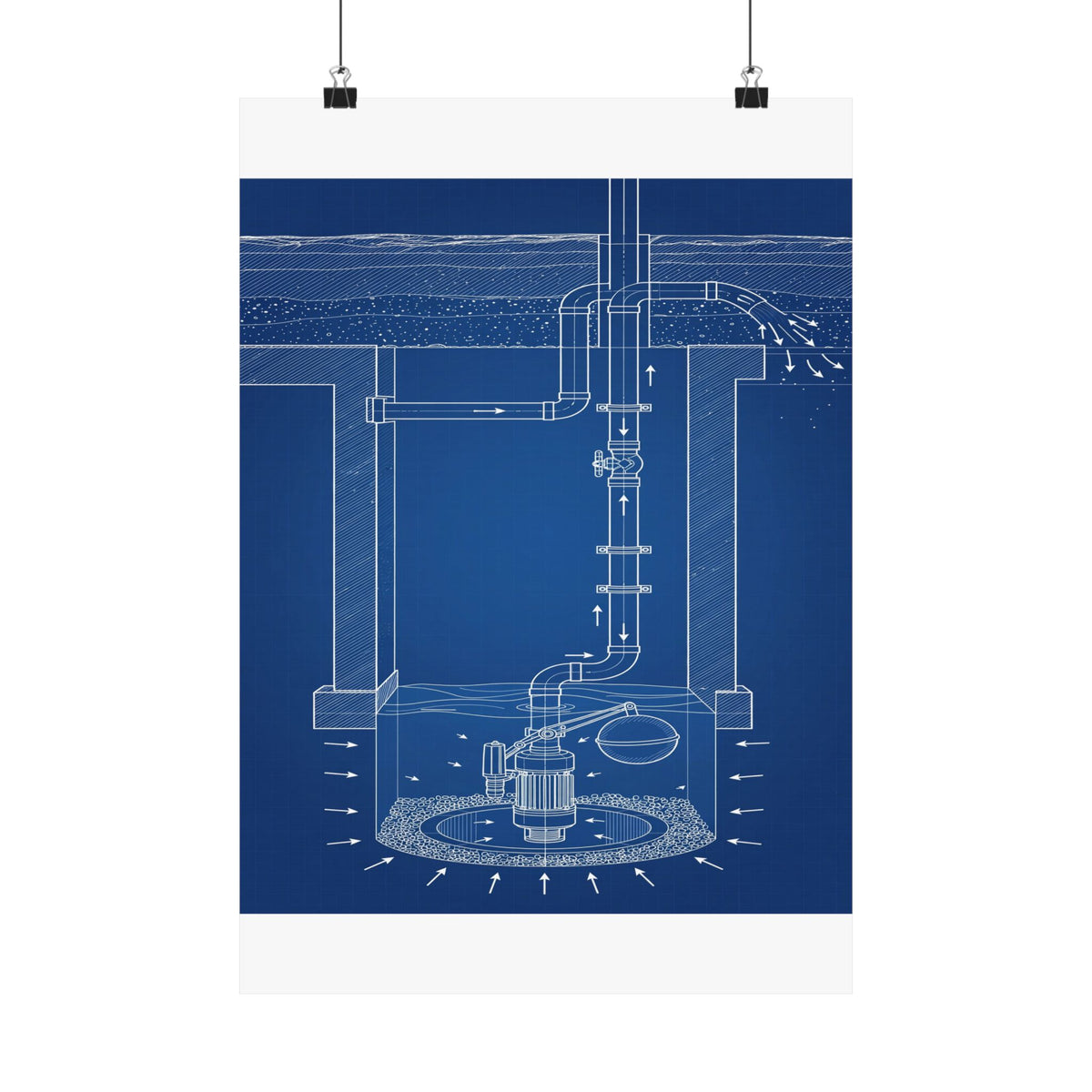 Sump Pump Blueprint Poster