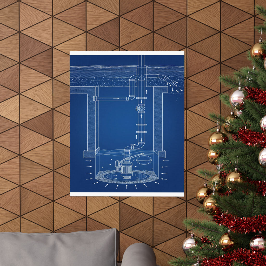 Sump Pump Blueprint Poster