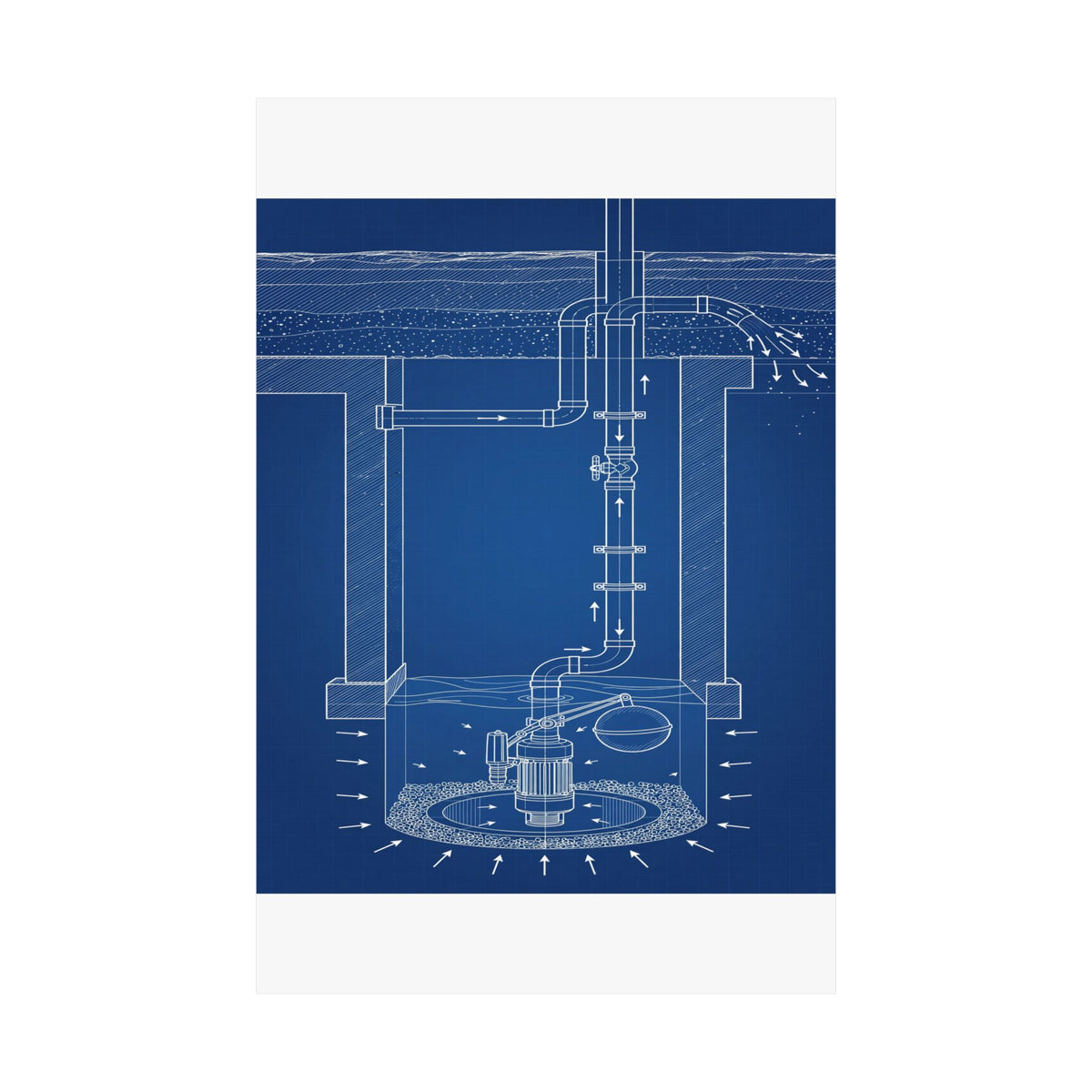 Sump Pump Blueprint Poster
