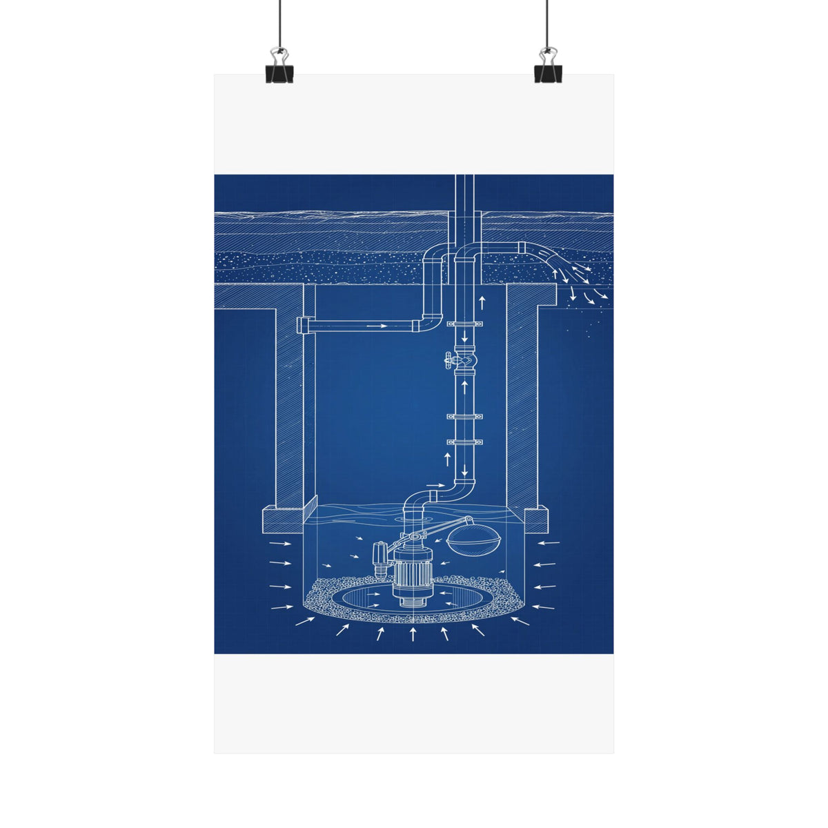 Sump Pump Blueprint Poster