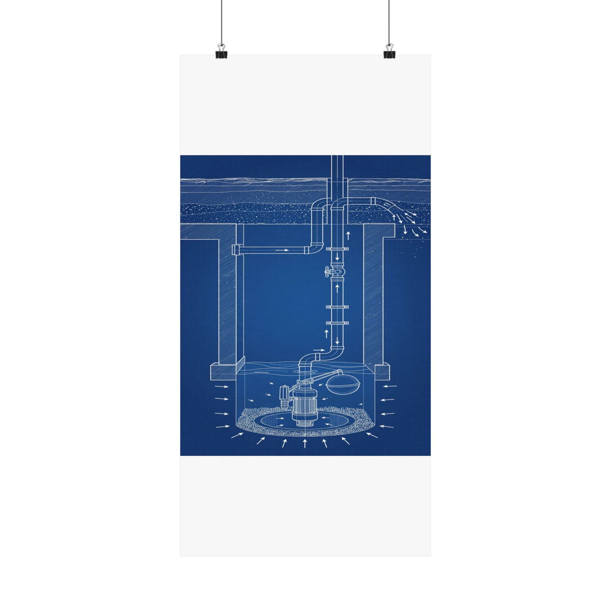 Sump Pump Blueprint Poster