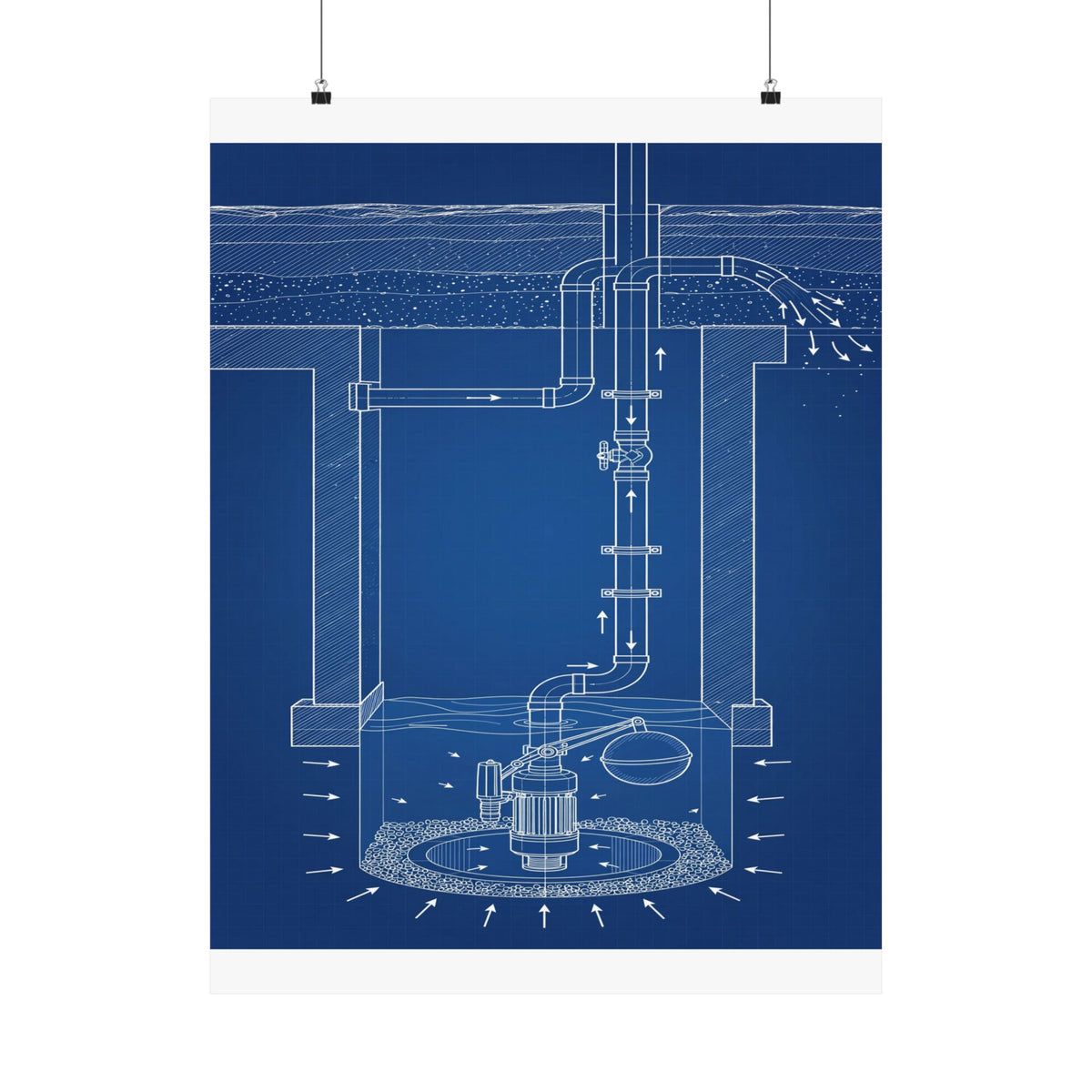 Sump Pump Blueprint Poster