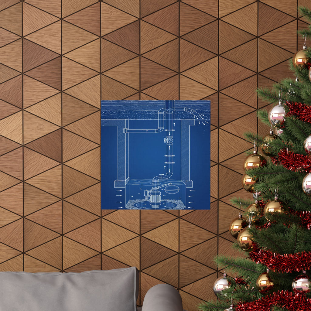 Sump Pump Blueprint Poster