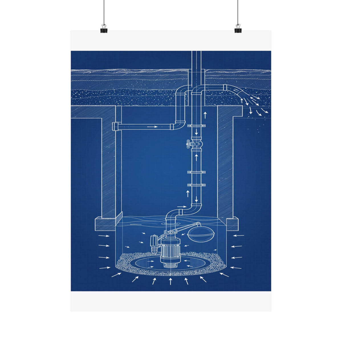 Sump Pump Blueprint Poster