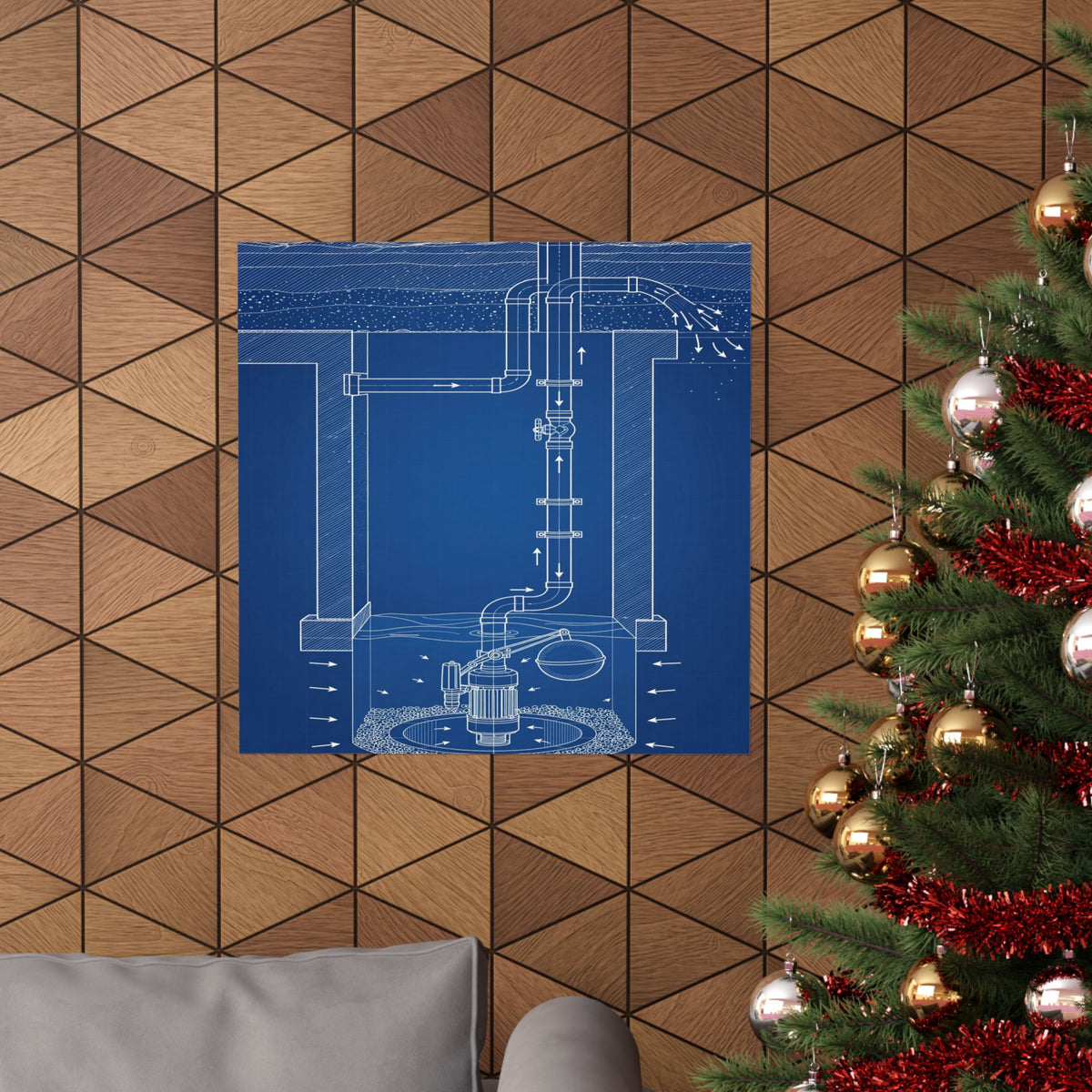 Sump Pump Blueprint Poster