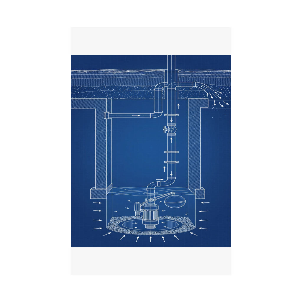 Sump Pump Blueprint Poster