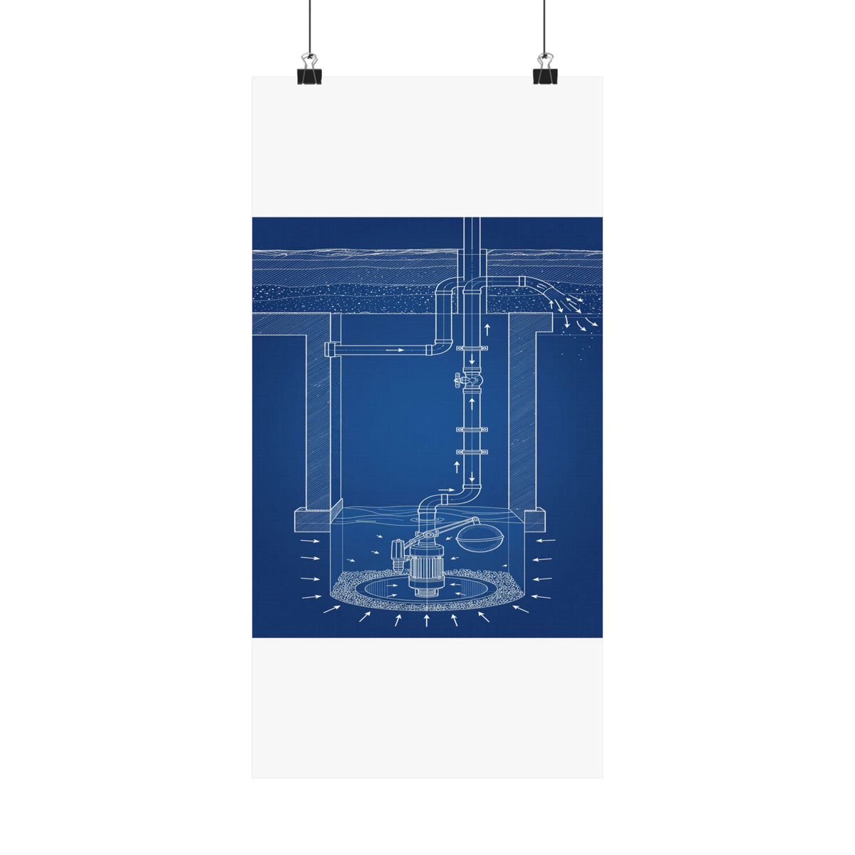 Sump Pump Blueprint Poster