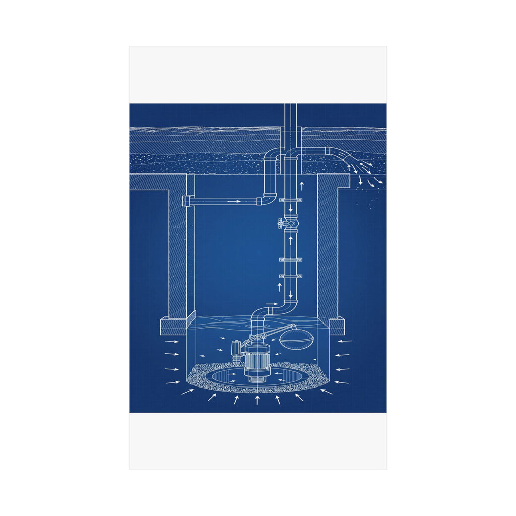 Sump Pump Blueprint Poster