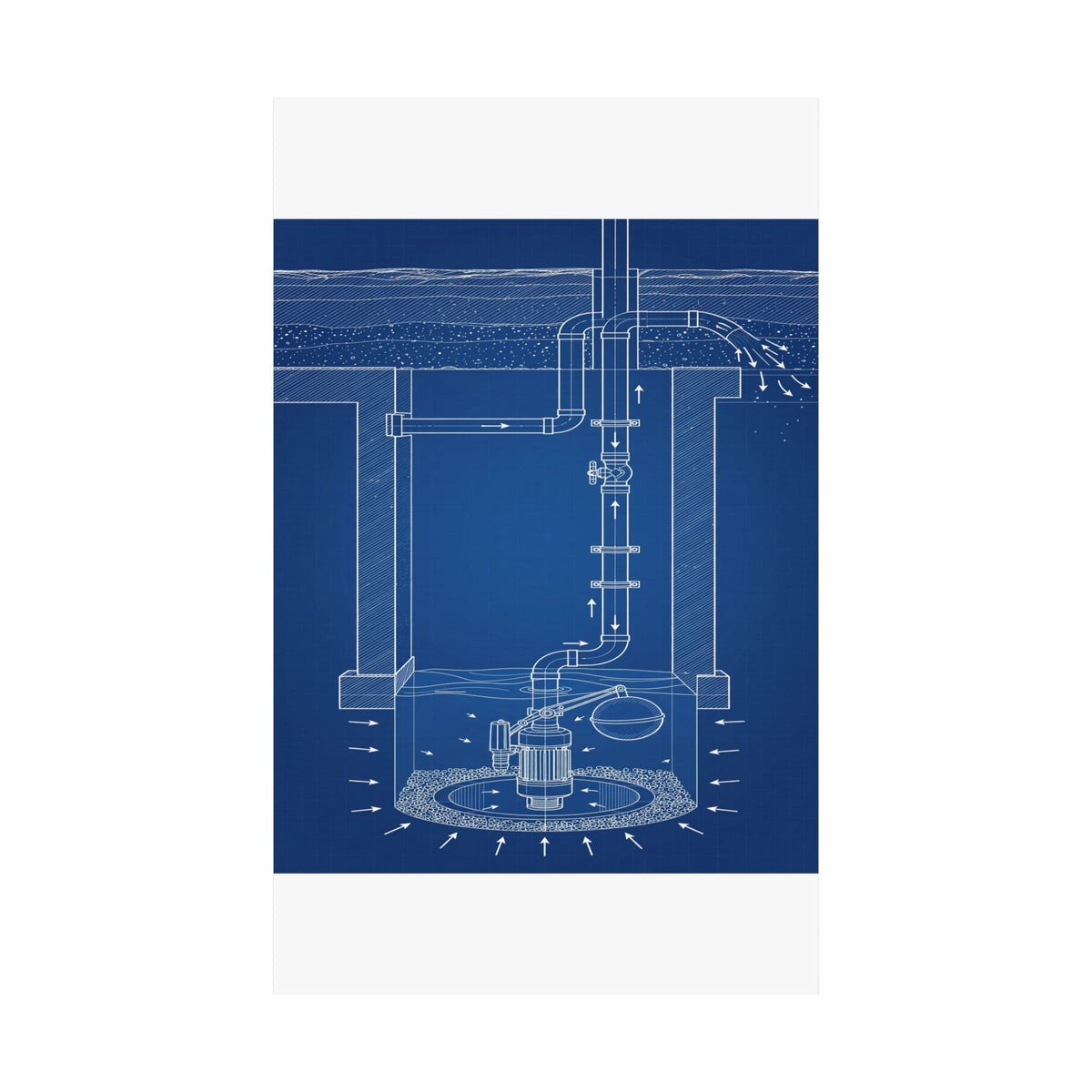 Sump Pump Blueprint Poster