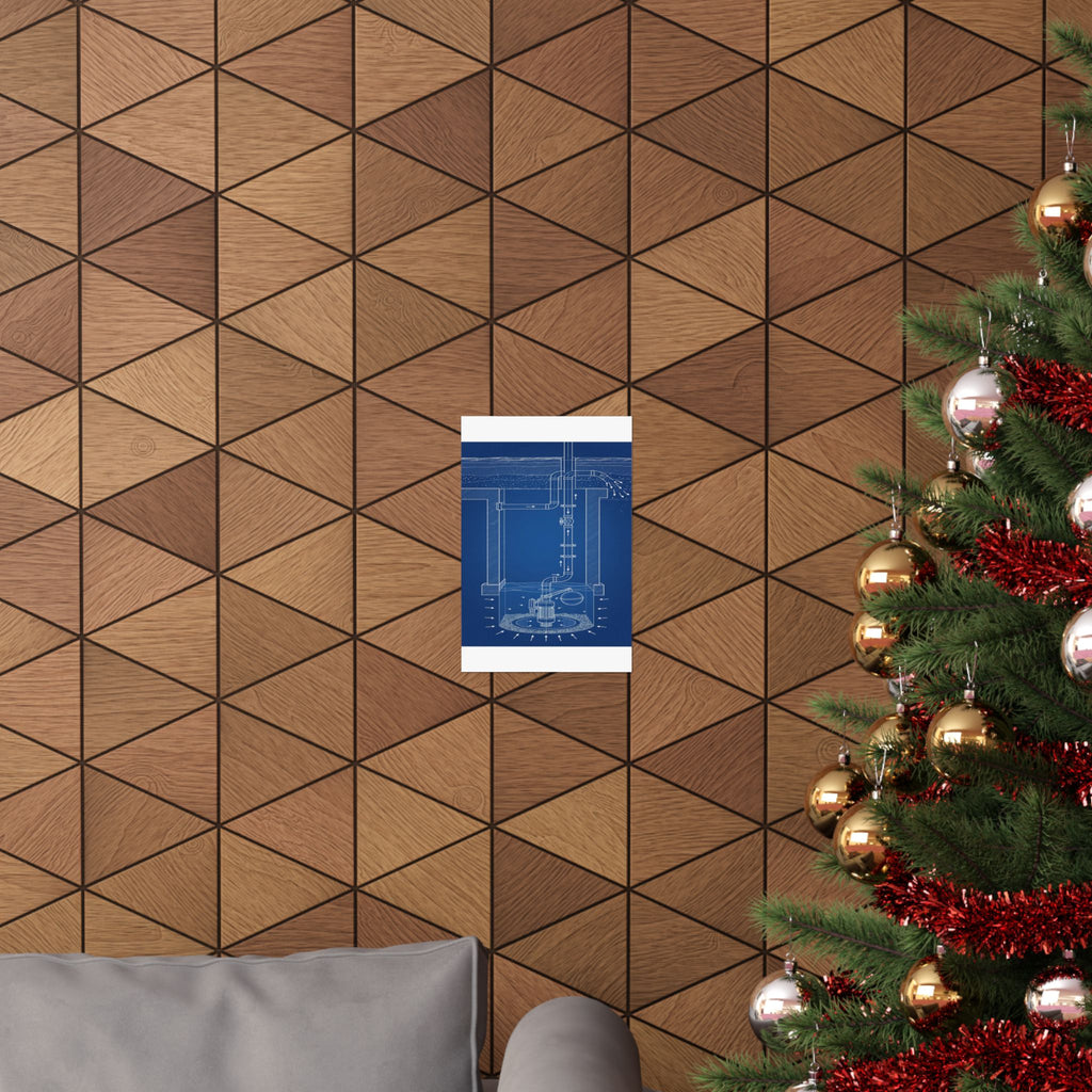 Sump Pump Blueprint Poster