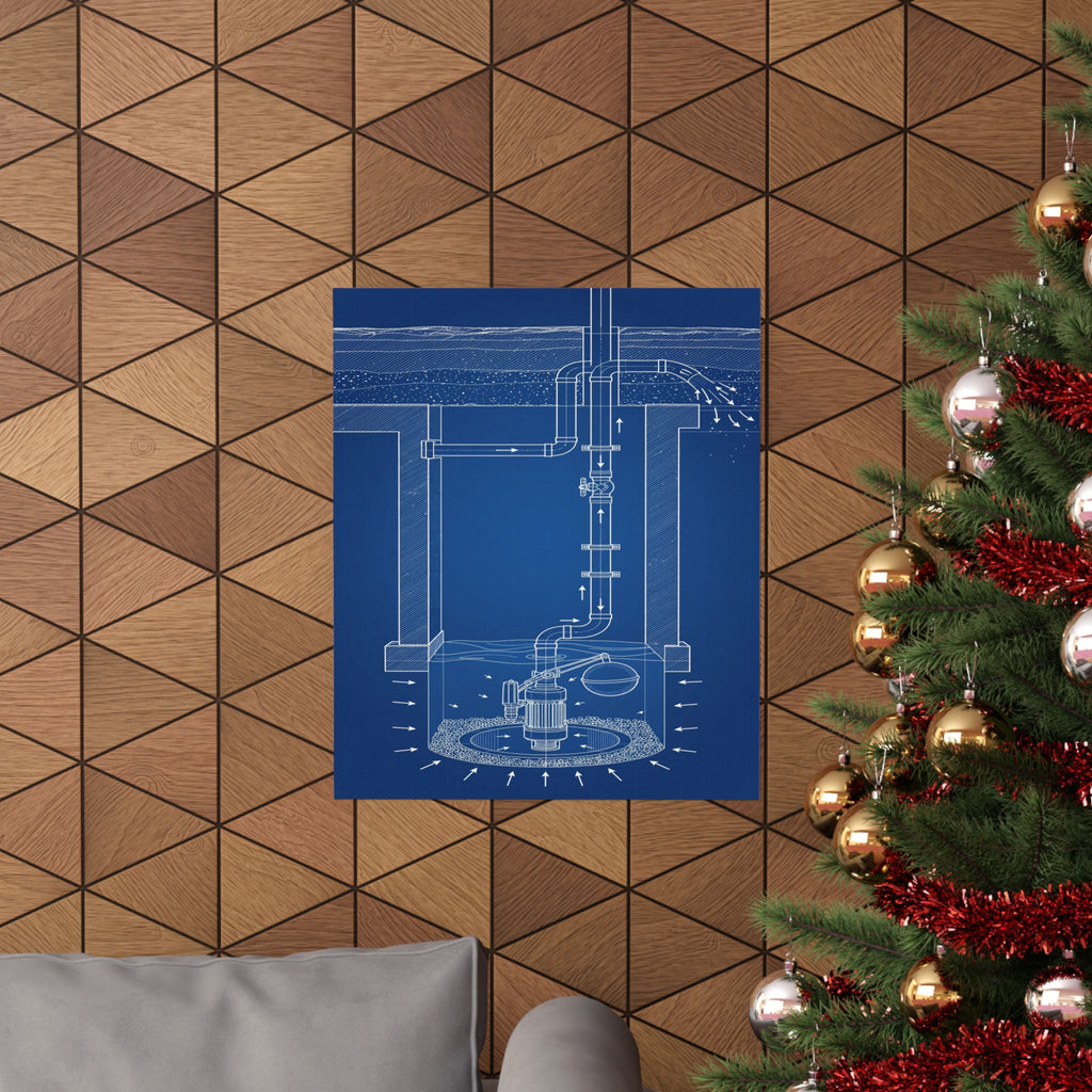 Sump Pump Blueprint Poster
