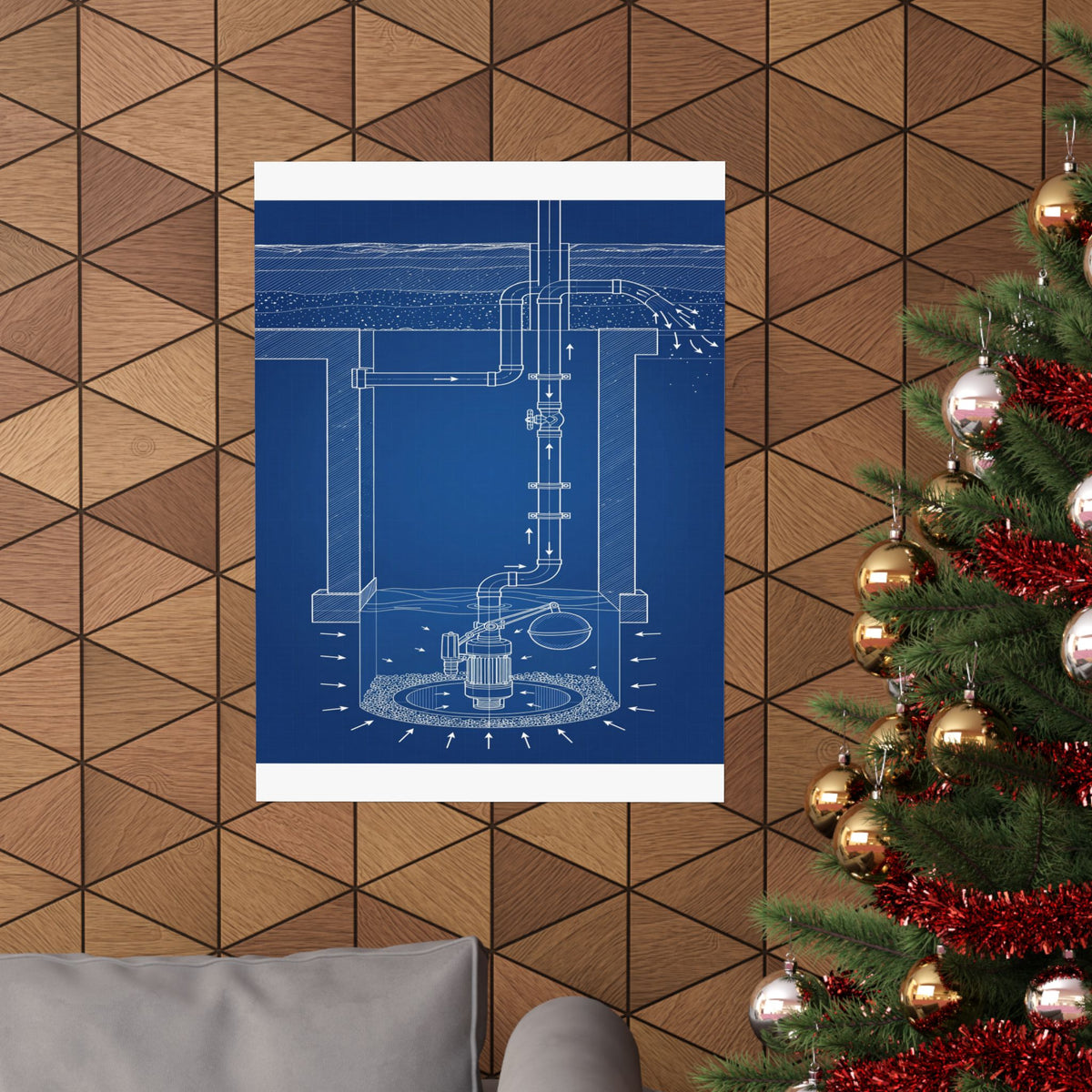 Sump Pump Blueprint Poster