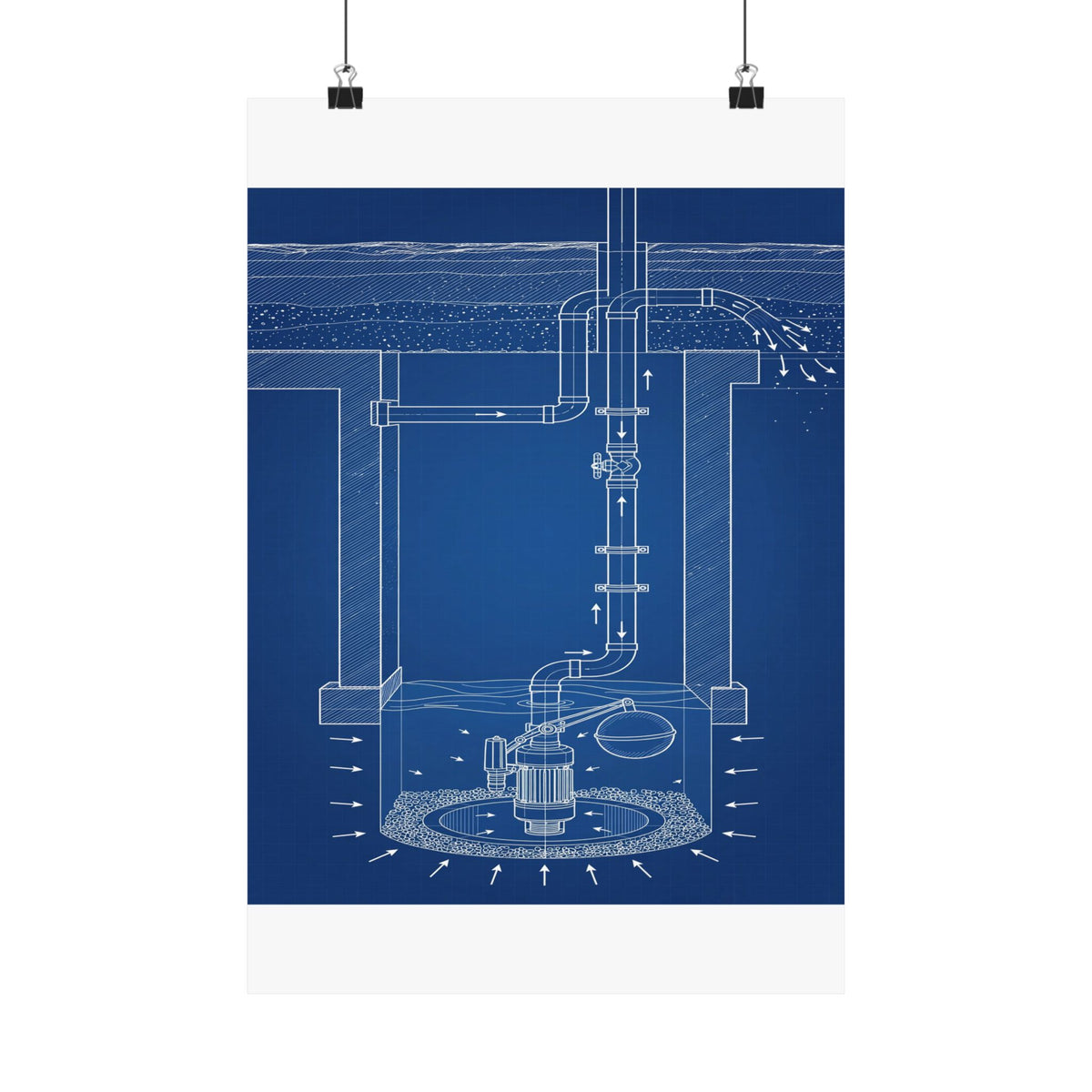 Sump Pump Blueprint Poster