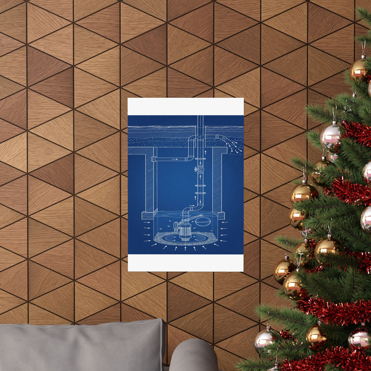 Sump Pump Blueprint Poster