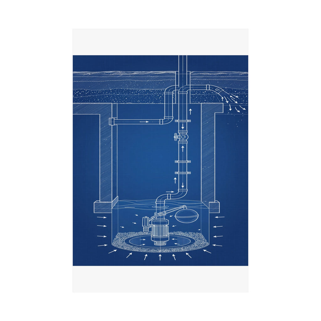 Sump Pump Blueprint Poster
