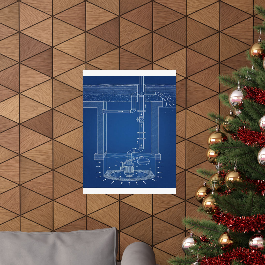 Sump Pump Blueprint Poster