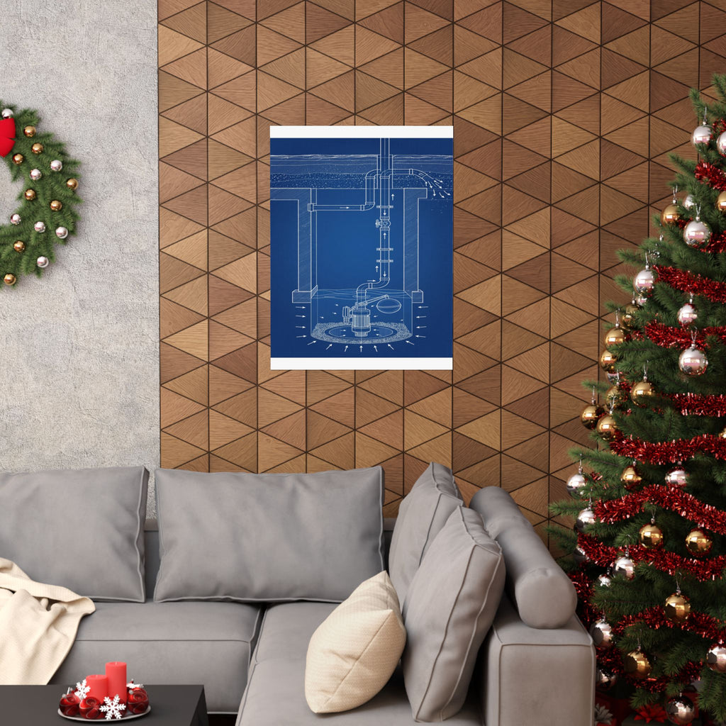 Sump Pump Blueprint Poster