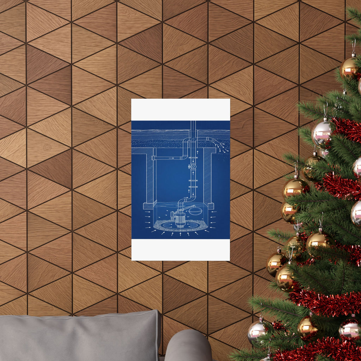 Sump Pump Blueprint Poster