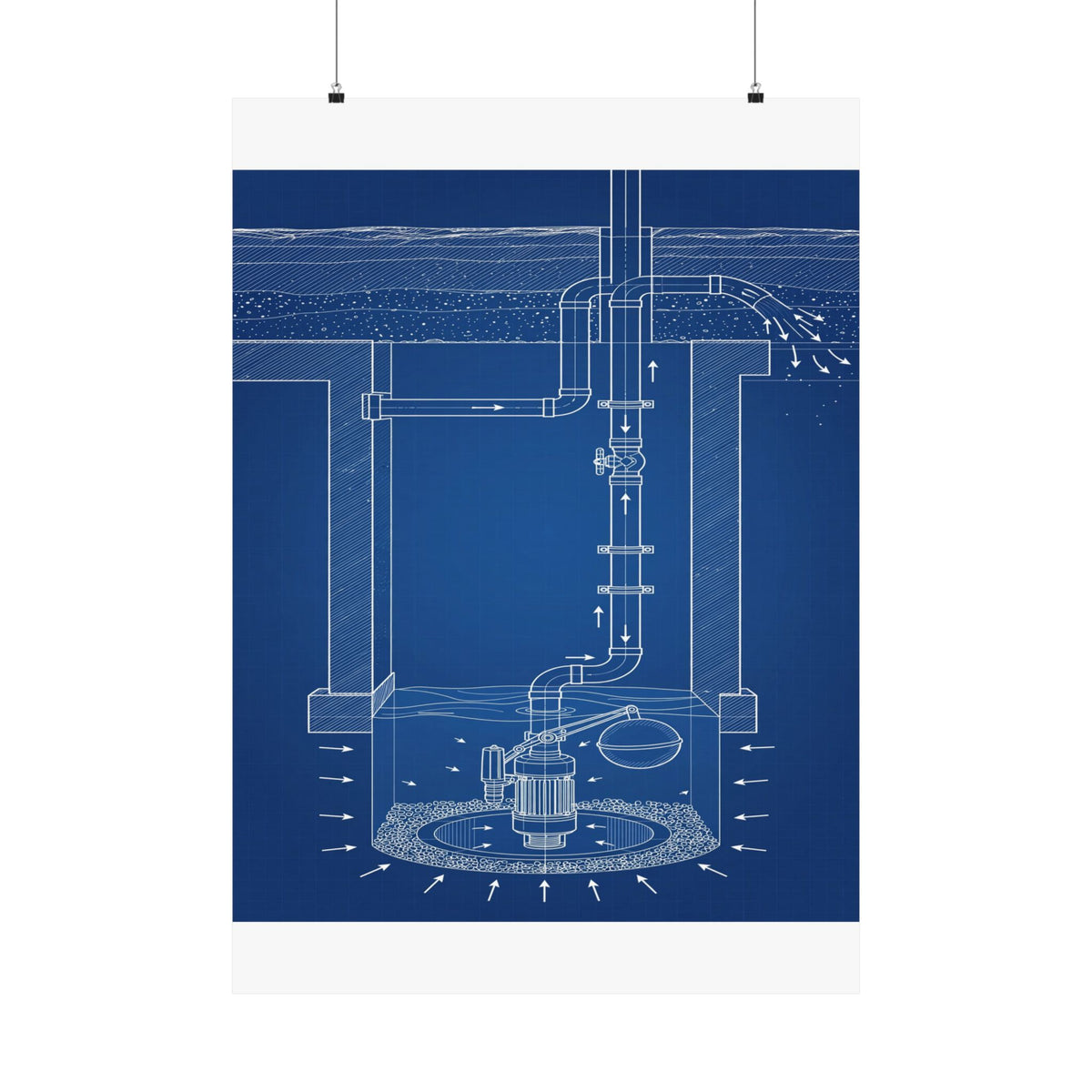 Sump Pump Blueprint Poster