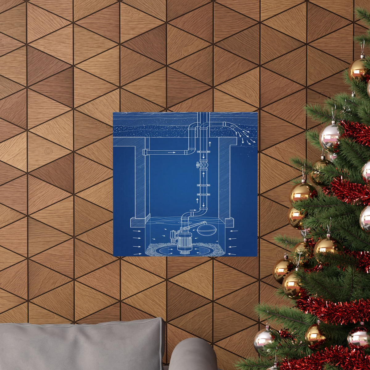 Sump Pump Blueprint Poster