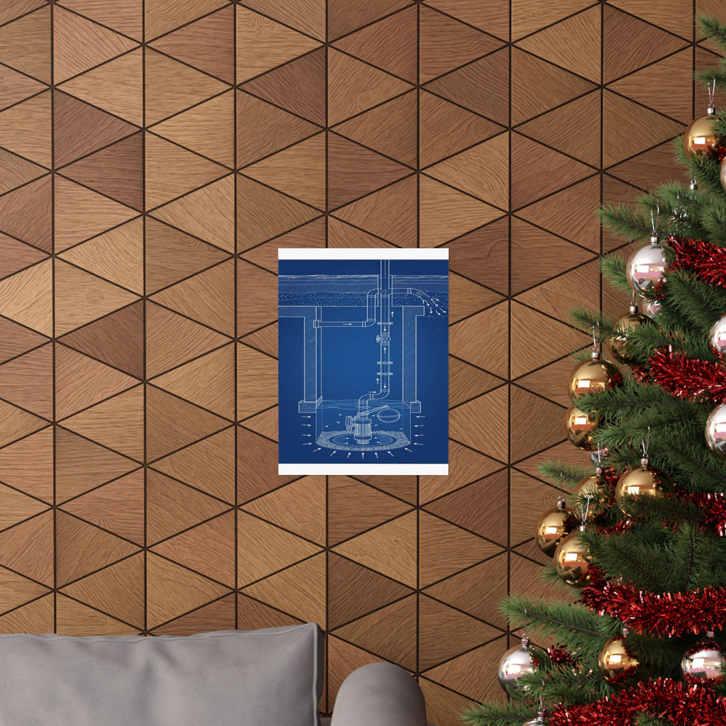 Sump Pump Blueprint Poster