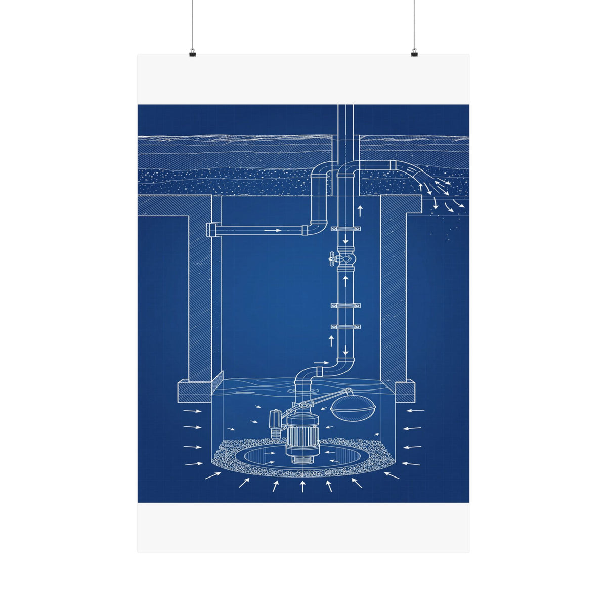 Sump Pump Blueprint Poster
