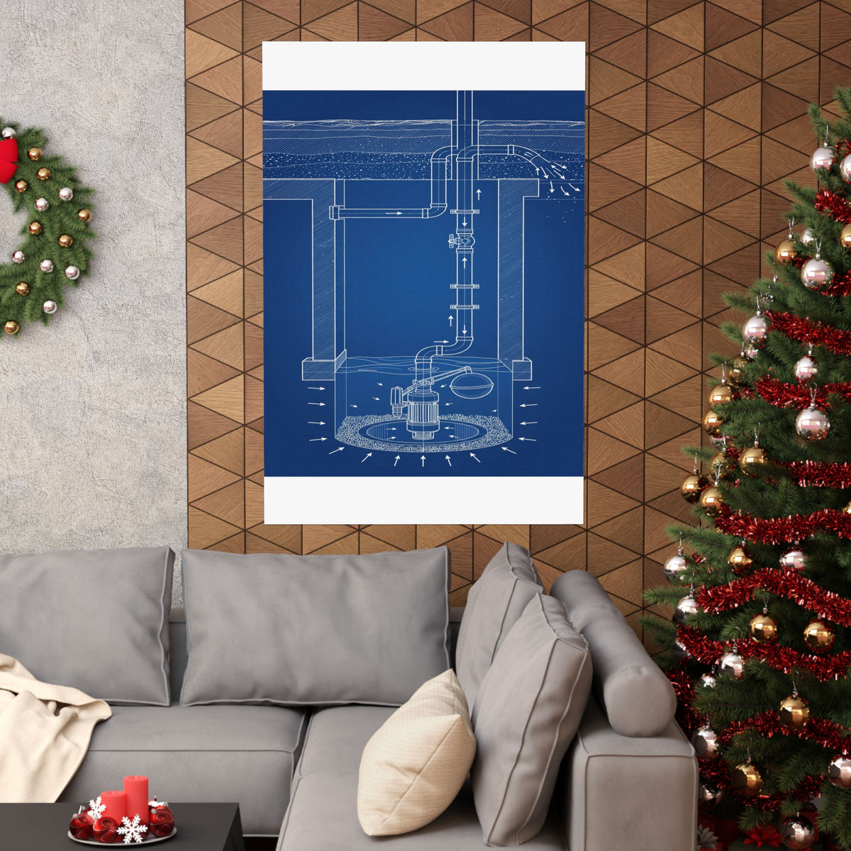 Sump Pump Blueprint Poster
