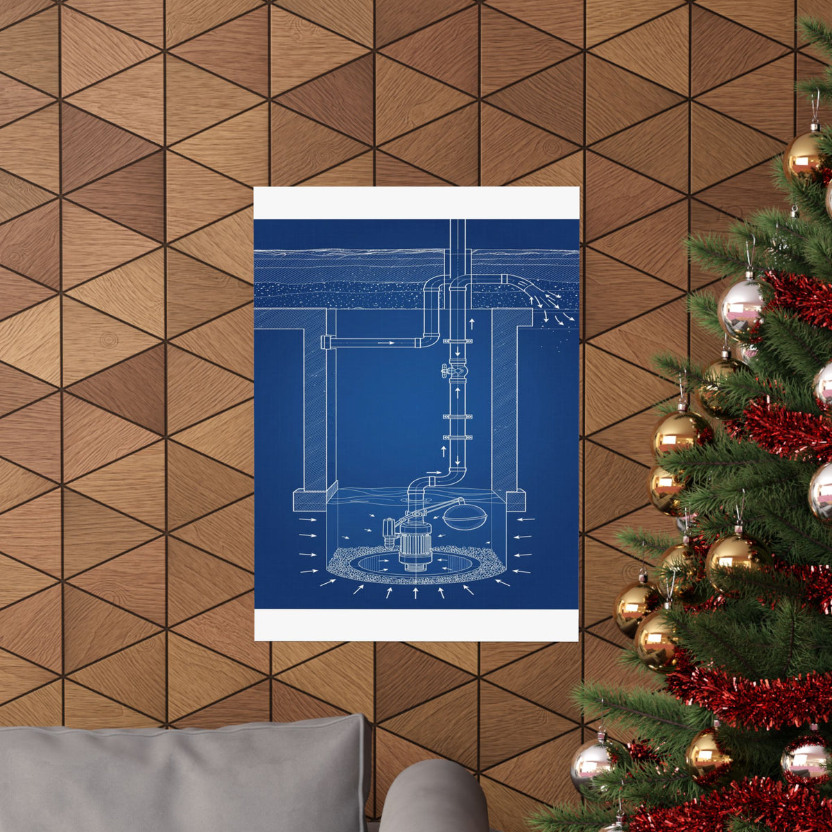 Sump Pump Blueprint Poster
