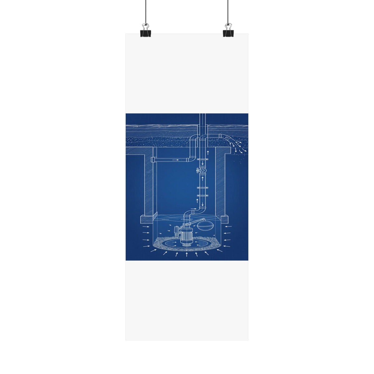 Sump Pump Blueprint Poster