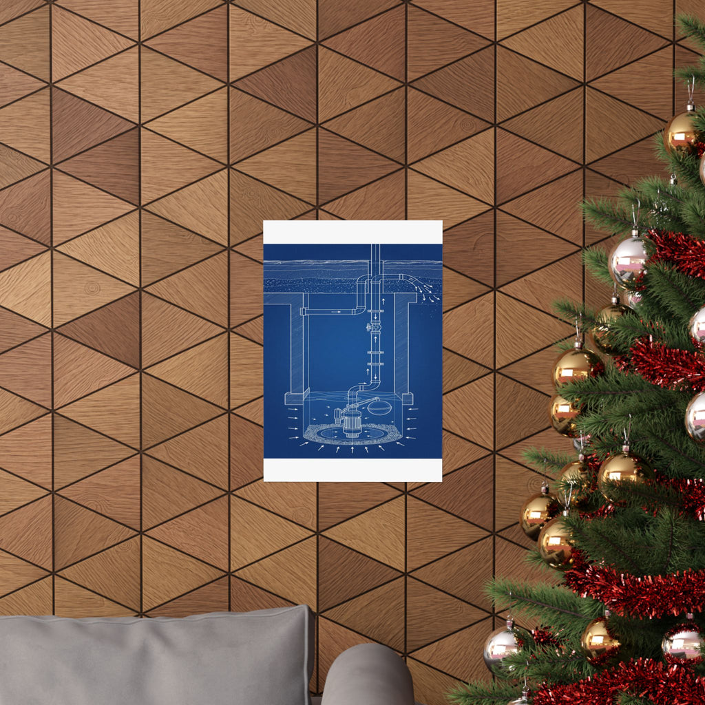 Sump Pump Blueprint Poster
