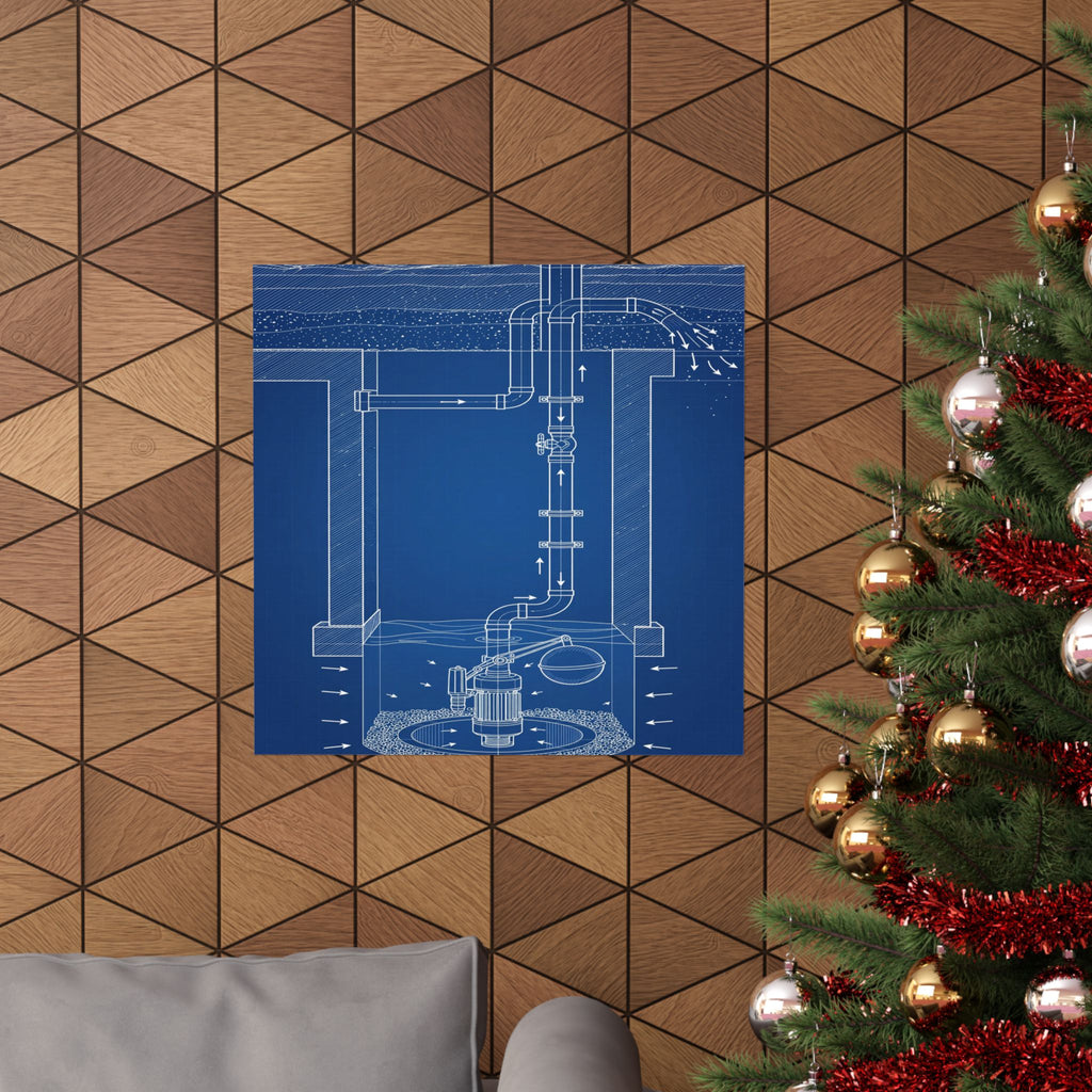 Sump Pump Blueprint Poster